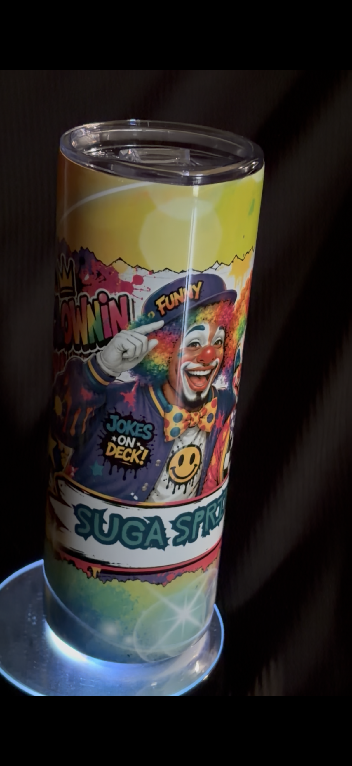Rainbow clowning tumbler