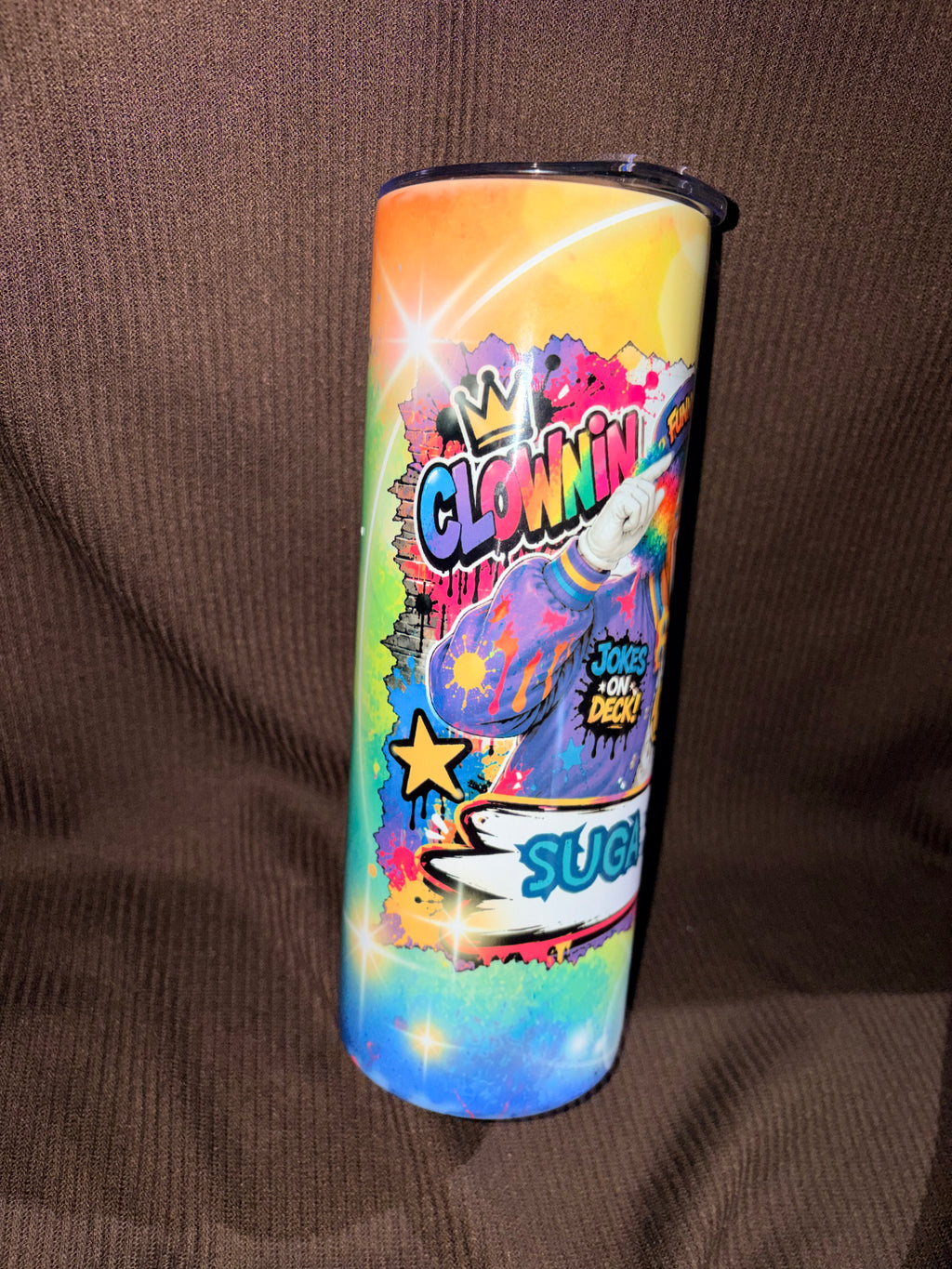 Rainbow clowning tumbler