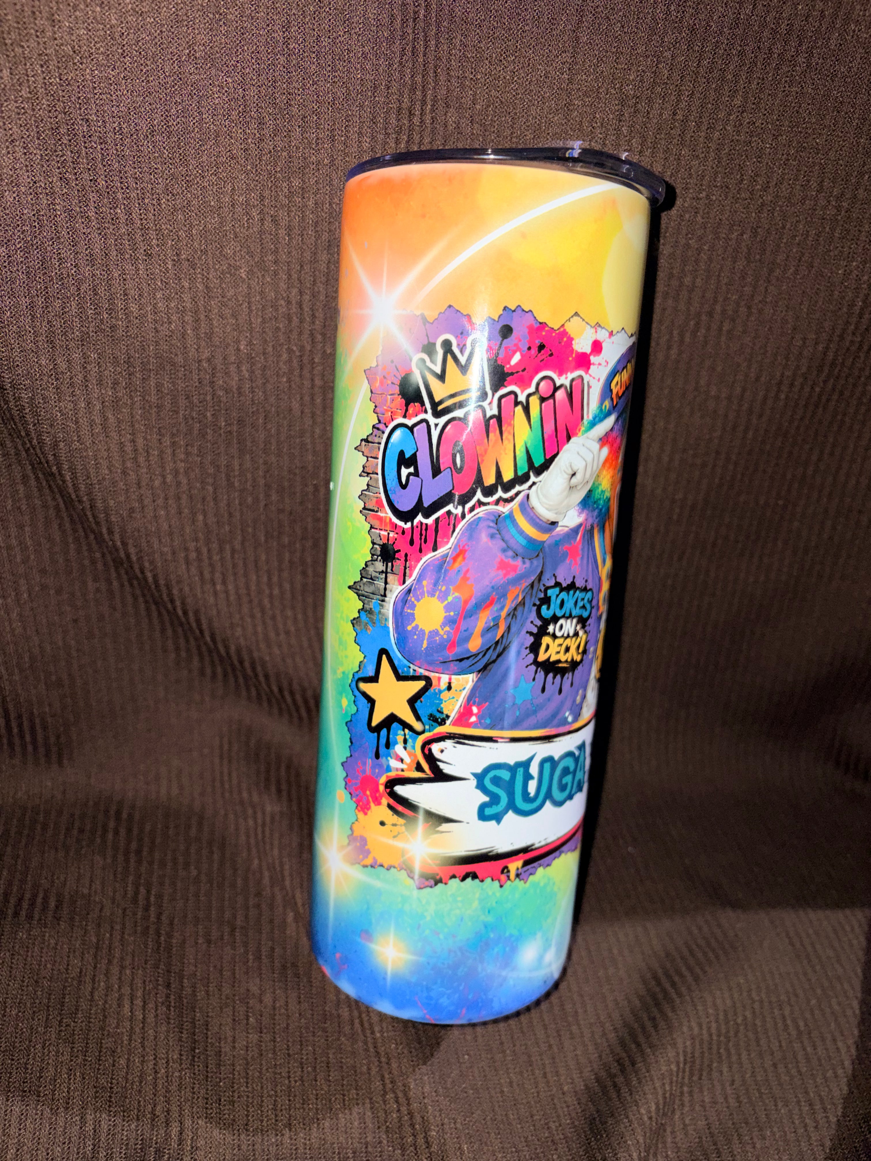 Rainbow clowning tumbler