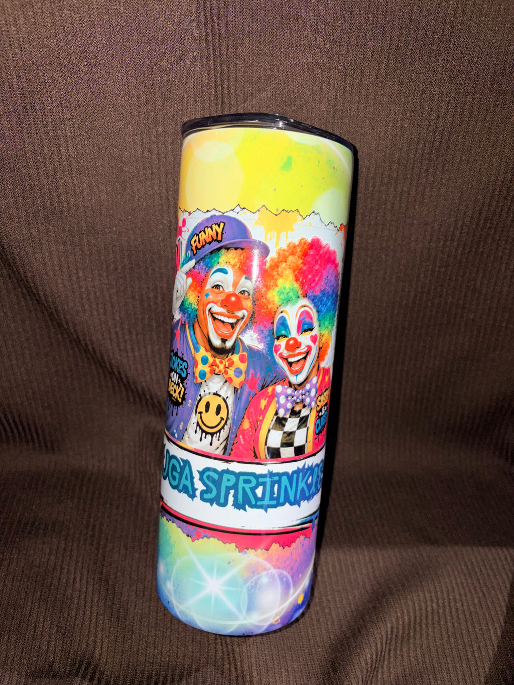 Rainbow clowning tumbler